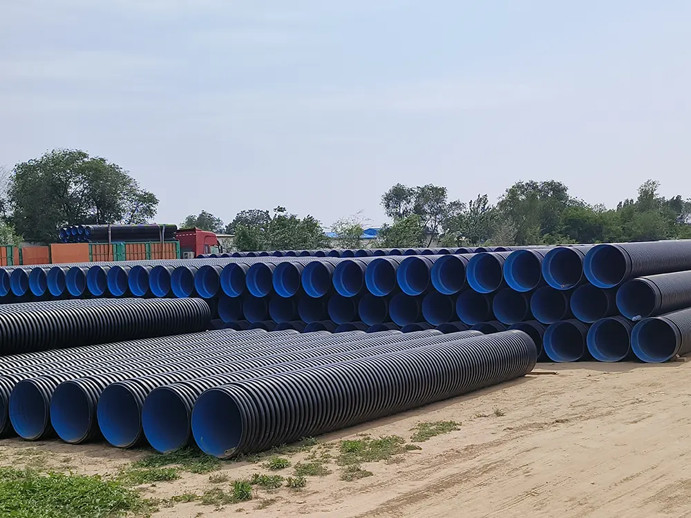 Gofrirovka qilingan kanalizatsiya trubkasi ikki devorli HDPE drenaj trubkasi gofrirovka qilingan kanalizatsiya trubkasi